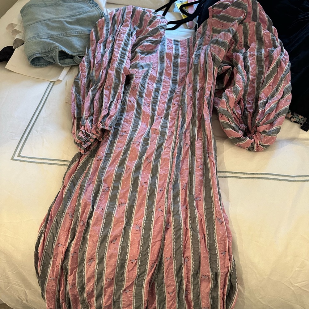 Ganni Seersucker midi dress - Picture 7 of 8